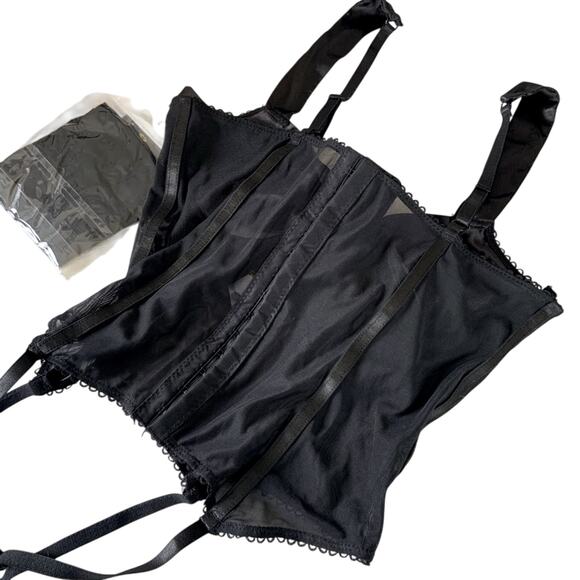 Just Sexy Lingerie Bow Bustier Set with Stockings Small NEW WITH TAGS Retail $87 - Picture 8 of 13